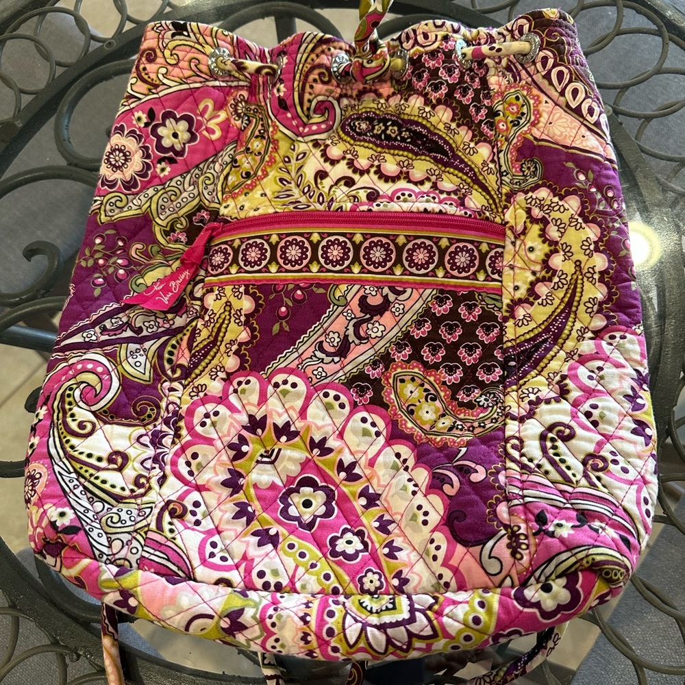 Vera Bradley drawstring back pack.